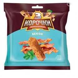 «3 Корочки», сухарики со вкусом бекона, 40 гр.