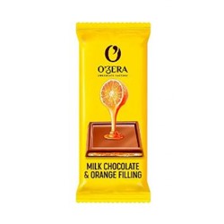 «OZera», молочный шоколад Milk & Orange filling с желейной апельсиновой начинкой, 24 г (упаковка 30 шт.) KDV