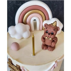 Шоколадная фигура для торта Мишка задувает свечку