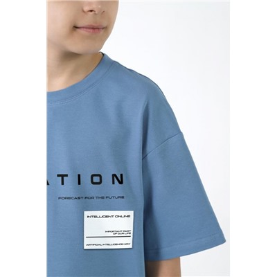Фуфайка (футболка) для мальчика ЛЕОН-1 (Голубой)