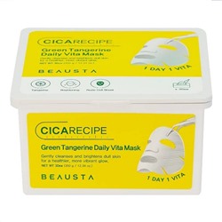 Beausta Набор тканевых масок для лица с экстрактом зеленого мандарина и центеллы / Cicarecipe, 30 шт.