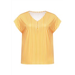 Трикотажная блузка в полоску, цвет жёлтый