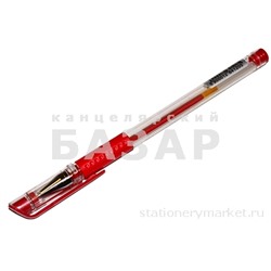 Ручка гелевая, 0. 5 мм, прозрачный корпус, красный стержень