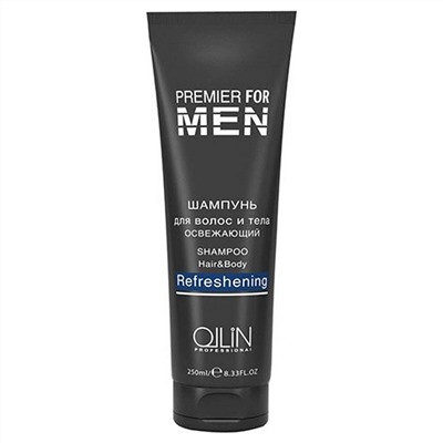 Ollin Шампунь для волос и тела мужской освежающий / Premier For Men, 250 мл