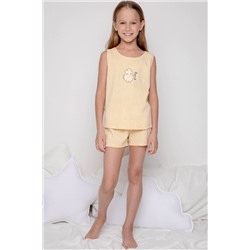 Трикотажная пижама для девочки КП 1604/светлые блики на светлой мимозе пижама