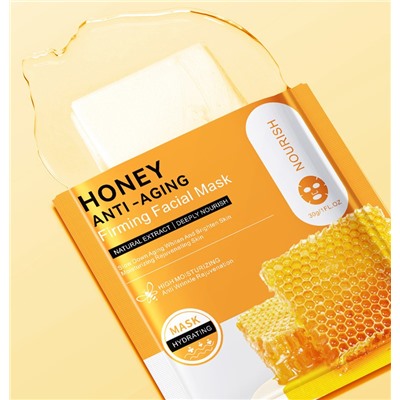 Увлажняющая тканевая маска для лица с мёдом BIOAQUA Honey Anti-Aging Facial Mask