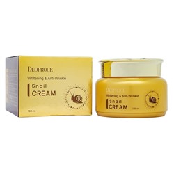 Отбеливающий, антивозрастной крем Deoproce Whitening & Anti-Wrinkle Snail Cream, 100 g