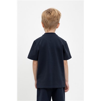 Стильная футболка-поло в цвете индиго для мальчика КР 302405/индиго к456 фуфайка
