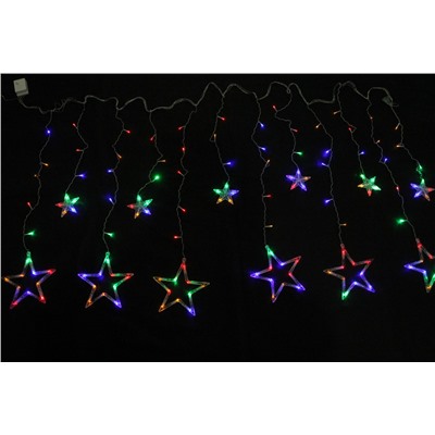 Гирлянда Электрическая LED звезды 2,7м. цветная 11-1 соединяемая 220В, контроллер