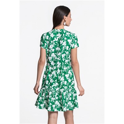 Трикотажное платье с флоральным орнаментом , мультицвет
