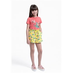 Трикотажные шорты с флоральным орнаментом для девочки, мультицвет