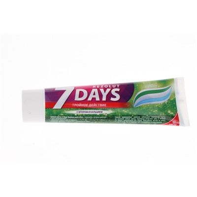 Зубная паста 7 DAYS Rezolut 100мл Тройное действие /24шт