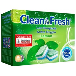 Таблетки для посудомоечных машин Clean&Fresh, 30 шт