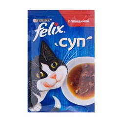 Влажный корм для кошек "Felix Суп", Purina, говядина, 48 г