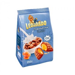 «Leonardo», готовый завтрак «Подушечки со вкусом карамели», 250 гр. KDV