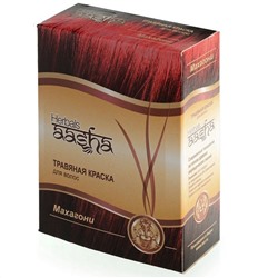 Aasha Herbals Травяная краска для волос на основе индийской хны, махагони