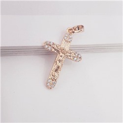 Кулон крест с фианитами, покрытие позолота, Xuping ML, Х000689458,арт.001.159