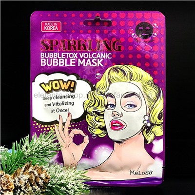 Тканевая пузырьковая маска MeLoSo Sparkling Bubbletox Volcanic Bubble Mask (78)