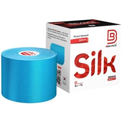 Кинезио тейп BBTape™ SILK 5 см × 5 м голубой