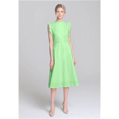 Платье с вышивкой, цвет светло-зелёный