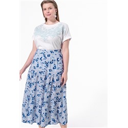 Длинная юбка с флоральным орнаментом, мультицвет