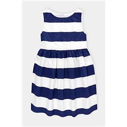 Безупречное платье для девочки ТК 52092/черно-синяя полоска платье
