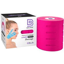 Перфорированный тейп для лица BB LYMPH FACE™ 7,5 см × 5 м хлопок розовый